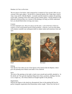 Handout: da Vinci on Revision The two pieces of art below, both