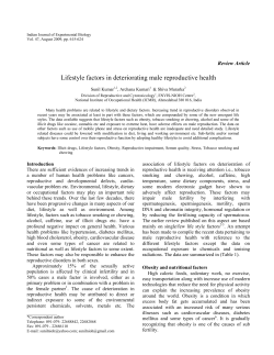 Lifestyle factors in deteriorating male reproductive health