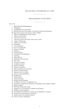 The Central Universities Act, 2009