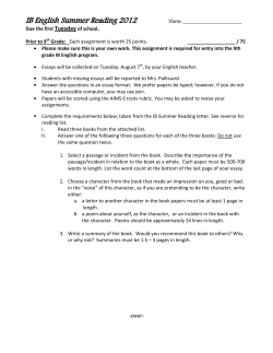 IB English reading List