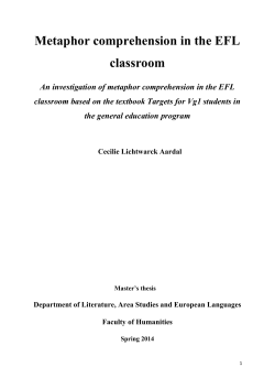 Metaphor comprehension in the EFL classroom