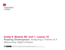 Grade 8: Module 2B: Unit 1: Lesson 10 Reading Shakespeare