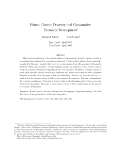 Human Genetic Diversity and Comparative Economic Development*
