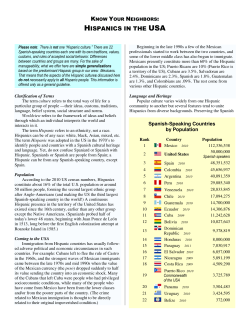 Know your Neighbors: Hispanics in the US