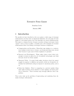Extensive Form Games