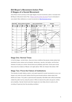 Bill Moyer`s Movement Action Plan 8 Stages of a Social Movement