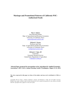 Markups and Promotional Patterns of California WIC