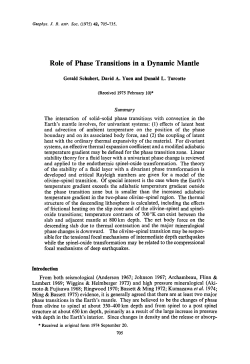 Role of Phase Transitions in a Dynamic Mantle