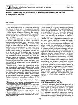 Invited Commentary: An Assessment of Maternal