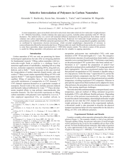 Selective Intercalation of Polymers in Carbon Nanotubes