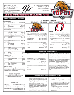 IUPUI Game Notes