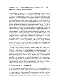 EUSEBIUS` LIFE OF CONSTANTINE AND