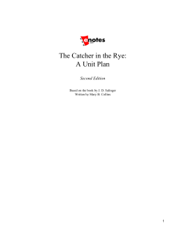 The Catcher in the Rye: A Unit Plan