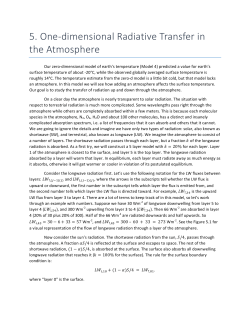 5. One-dimensional Radiative Transfer in the Atmosphere