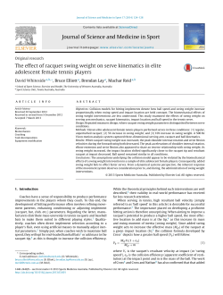 The effect of racquet swing weight on serve kinematics in elite