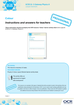 GCSE (9&ndash;1) Gateway Physics A, Colour Teacher Instructions