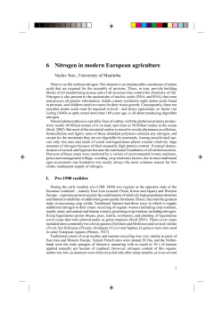 6 Nitrogen in modern European agriculture