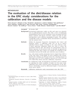 The evaluation of the diet/disease relation in the EPIC study