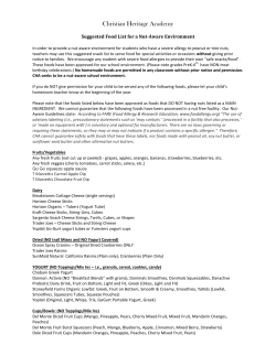 Food List for a Nut-Aware Environment