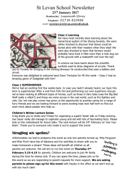 Newsletter 23rd January 2017