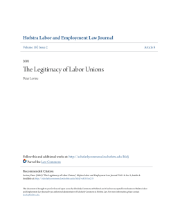 The Legitimacy of Labor Unions - Scholarly Commons at Hofstra Law