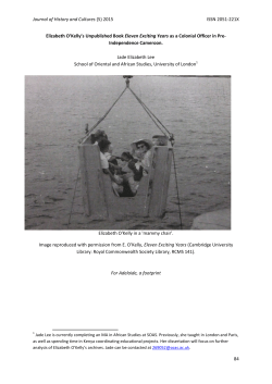 Elizabeth O`Kelly`s Unpublished Book Eleven Exciting Years as a