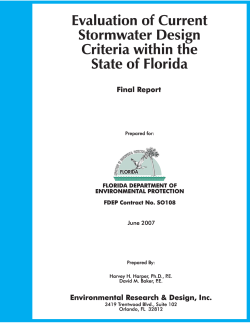 Evaluation of Current Stormwater Design Criteria within the State of