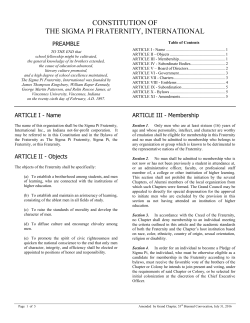 Constitution of Sigma Pi Fraternity, International