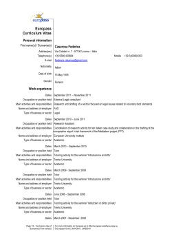 Detailed CV and Bibliography - European University Institute