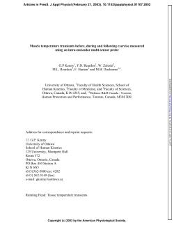 Muscle temperature transients before, during and following exercise
