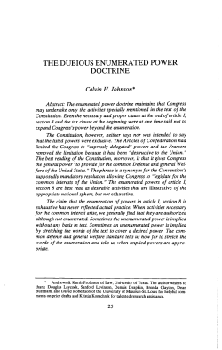 the dubious enumerated power doctrine