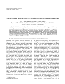 Study of stability, physical properties and engine performance of