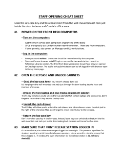 STAFF OPENING CHEAT SHEET