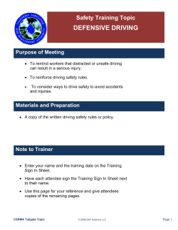 defensive driving - Risk Control Online