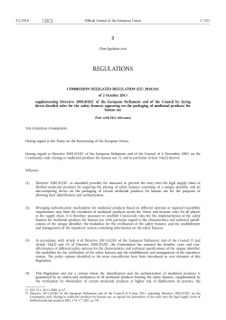 Commission Delegated Regulation (EU) 2016/161