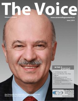 June 2014 Newsletter - Career Colleges Ontario