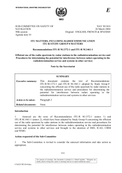 IMO SUB-COMMITTEE ON SAFETY OF NAVIGATION 50th session