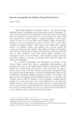 Diversity Among Hawaii`s Children During World War II Jarrod