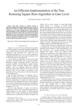 An Efficient Implementation of the Non Restoring Square Root