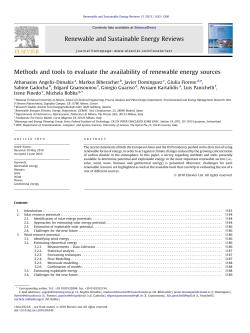 Methods and tools to evaluate the availability of renewable energy