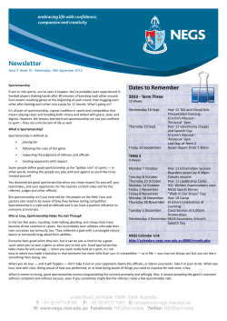 Newsletter - New England Girls School