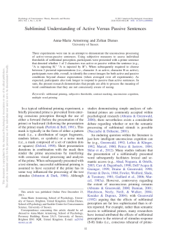 Subliminal Understanding of Active Versus Passive Sentences