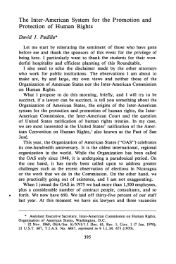 The Inter-American System for the Promotion and Protection of