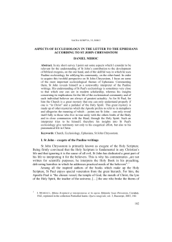 aspects of ecclesiology in the letter to the ephesians according to st