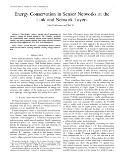 Energy Conservation in Sensor Networks at the Link and Network