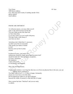 Poetry Manuscript Format Guidelines