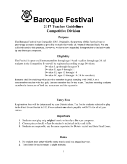 Baroque Festival - Oregon Music Teachers Association