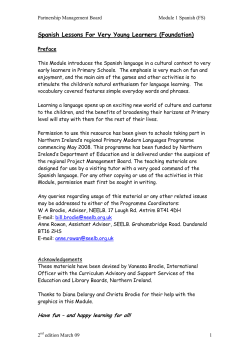 Spanish Lessons 1 &ndash; 3 for very young learners ( P1/P2)