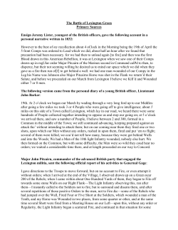 Lexington Primary/Secondary Sources