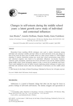 Changes in self-esteem during the middle school years